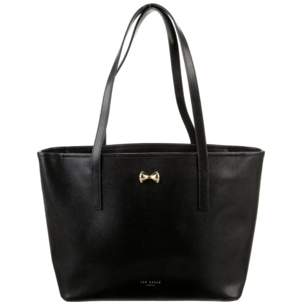 Black Ted Baker Bow Accented Leather Tote